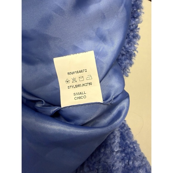 &merci Blue Sherpa Teddy Vest NWT Sz S Cozy Fall Winter Layer MSRP $60 - Picture 9 of 15